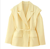 Fongt Women's Explosive Temperament Commuting Belt Strap Shoulder Blazer