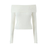 Style Big Lapel Slim Pullover Sweater In Summer-Outfit