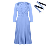 Fongt Women's Ebay New Temperament Elegant Pressure Commuting OL Solid Color African Large-Size Dress