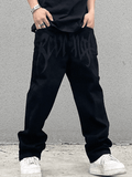 Men's Washed Revenge Straight Leg Jeans-Outfit