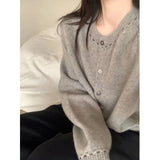 Fongt Knitted Cardigan Woman 2024 New Year Loose Sweater Short Coat Outside The