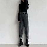 Fongt 2024 New Loose And Skinny Harren Radish Dad Pants-Outfit