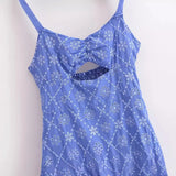Summer Style Hollowed-Out Embroidery Suspender Dress 3311665-Outfit