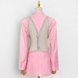 Fongt Korea East Gate Women's Wear 2024 Spring And Autumn New Splicing Sexy Back Personality Versatile A Button Suit Coat-Outfit
