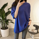 Tee Shirt 7 Solid Color Basic T-shirts Women Casual Harajuku Summer long white black Tops Korean Hipster White T