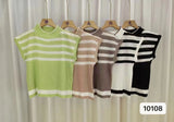 Fongt Striped Blouse Summer New Campus Style Design Small Relaxed Leisure Wind Shoulder Dress