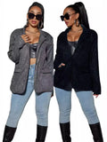 New Commuter Cardigan With Long Sleeves And Shiny Plus-Size Blazer-Outfit