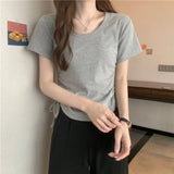 Fongt Rope Short-Sleeved T-Shirt Women 2024 New Summer Korean Version Design Sense Slim Casual Short Student Jacket