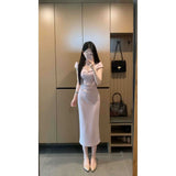 Fongt Roo Wind Temperament Kinesi Dress Design Feel Waist Display Body Ass Long Skirt