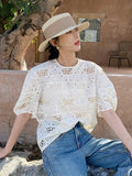Fongt New Korean Fashion Women's Top Embroidered French Shirt Femininity Femininity Style Shenzhen South Oil Women's