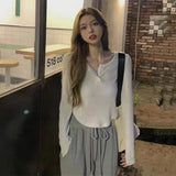 Fongt Sense Long-Sleeved T-Shirt Female 2024 Spring And Autumn New Korean Version Slim Careful Machine Bottom Shirt Short Student