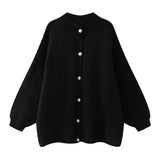 Fongt Women's INS Explosion Metal Buckle Cardigan Sweater