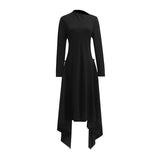 Fongt Summer New Long-Sleeved Dress High-End Irregular Lotus Side To Rectender A-Shaped
