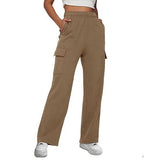 Fongt New Long Loose Trousers Leisure Sports High-Waist Trousers Show Skinny Straight Broad-Legged Trousers Women