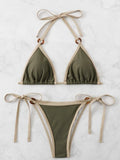 Fongt New Sexy Solid Color Split Bikini Sling Women's