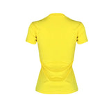 Women Yellow Short Sleeve Pearl Beading T-shirt Ladies Casual Tops Butterfly Solid Round Neck Summer Basic T Shirt-Outfit
