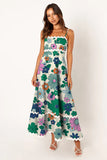 Fongt Summer New Solid Color Lace Stitching With Elegant Strapless Oversized Hem Dress-88106-Outfit