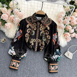 Totem Printing Lantern Sleeve Lapel