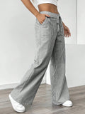 Fongt New Striped Trousers Casual Street Fashion Loose Broad-Legged Women