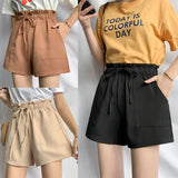 Fongt Suit Shorts Female Large-Size Korean Version Of Loose 2023 New Summer High-Waisted A-Leg Broad Leg