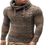Fongt And Winter New Hot Style Man Slim High Collar Hooded Head Large Size Knit Sweater