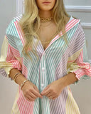 Striped Button Front