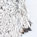 Silver Sequin Cowl Neck Midi Dress-Outfit