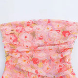 Fongt Women's Clothing 2025 Summer New Fashion Irregular Printing Net Tsets Tsets
