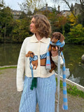 Puppy Pattern Cardigan-Outfit