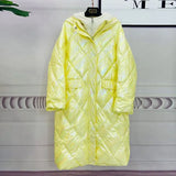 Oversize White Duck Down Hooded Womens Jackets Long Loose Bubble Coats Parka Female Warm Winter Doudoune Femme Korean