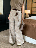 Fongt Xixi 13 Line 2025 Autumn White Standard Denim Denim High-Waisted Straight-Legged Trousers Women 85278