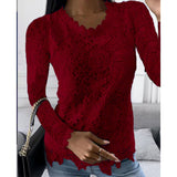 Fongt Explosion Women's 2024 Summer New T-Shirt Back Jacket Lace