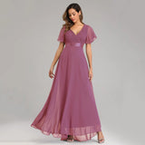 Folding Large Swing Double V-neck Flared Sleeves Elastic