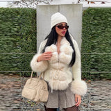 Fongt New Women's Autumn And Winter Lead Cute Bear Pattern Lamb Plush Jacket Jacket Woman