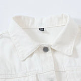 Fongt Denim Jacket Women's Loose Summer Korean Casual Versatile 2024 Short Jacket Long Sleeve Jacket-Outfit