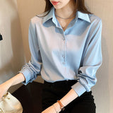 4XL OL Style Chiffon Blouse Women Plus Size Long Sleeve Elegant Tops Shirt Solid Long Sleeve Korean Loose Blouses