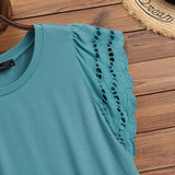 ZANZEA Women Spring Lace Patchwork Blouse Long Sleeve O-Neck Oversized Chemise Female Fashion Casual Clubing Holiday Tunic