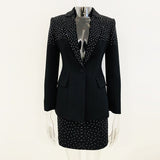 Fongt New Star Fashion Hot Diamond Body A Buckle Suit Jacket Half-Skirt Suit