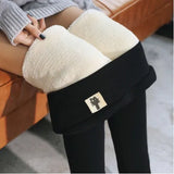And Winter Cashmere Leggings, Leather Standard Trousers, Warm, Solid Color, Velvet, Thickened Trousers, Tights.-Outfit