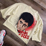 Vintage T-Shirt Men's High Street Creative Pattern Printing Round Collar Short-Sleeved Cotton Super Loose Short Sleeves-Outfit