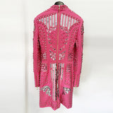 Fongt 2025 New Fashion Heavy Industry Diamond Nail Pearl Relide Relentight Dress Small Dress