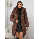 2024 New Hooded Women's Cotton-Padded Clothes Women In The Long Slim Cotton-Padded Jacket Cotton-Padded Jacket Warm Women's Coat-Outfit