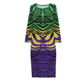 Fall Female Clothing Streetwear Wholesale Items Women Autumn Long Sleeve Printed Mesh See Through Bodycon