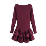 Fongt Explosion Women's New Multi-Color Hem Pressure Fold Design Dress