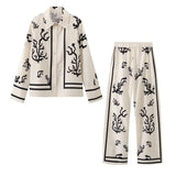 Fongt Spring And Summer New Women's Shirt Fashion Temperament Design Sense Thin Positioning Printing Set