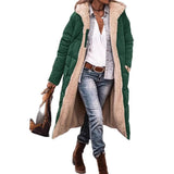 Fongt Women's Cotton Clothes Solid Color Hooded Multi-Color Optional Double-Sided Ladies Warm Thick Coat