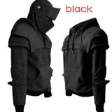Fongt Hooded Elbow-Wearing Mask Fagroom Fagroom Faeling Fagmouse Solid-Color Coat Tunic