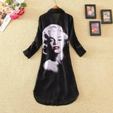 Chiffon Blouse Women 2019 Summer Digital Print Long Sun protection Shirt Female Elegant Casual Tops Chiffon Shirts