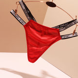 Fongt Letter Luxury Dingy Trousers Lady Shorts Without Trace Low Waist Hollow Summer Girl T Trousers Thin