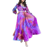 Fongt Spring And Summer New Printing Screen Dress Commuter Large Size Women's